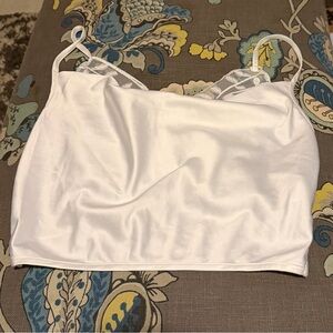 White Satin Tank Top